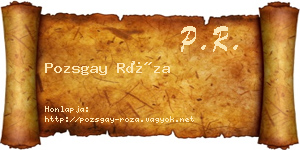 Pozsgay Róza névjegykártya